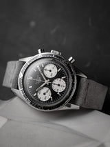 heuer autavia 2446 veblenist watch strap leather slate grey suede