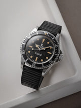 rolex submariner 5513 pumpkin veblenist watch strap leather carbon black ridge