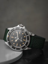 rolex submariner 5513 pumpkin veblenist watch strap leather hunter green pebbled