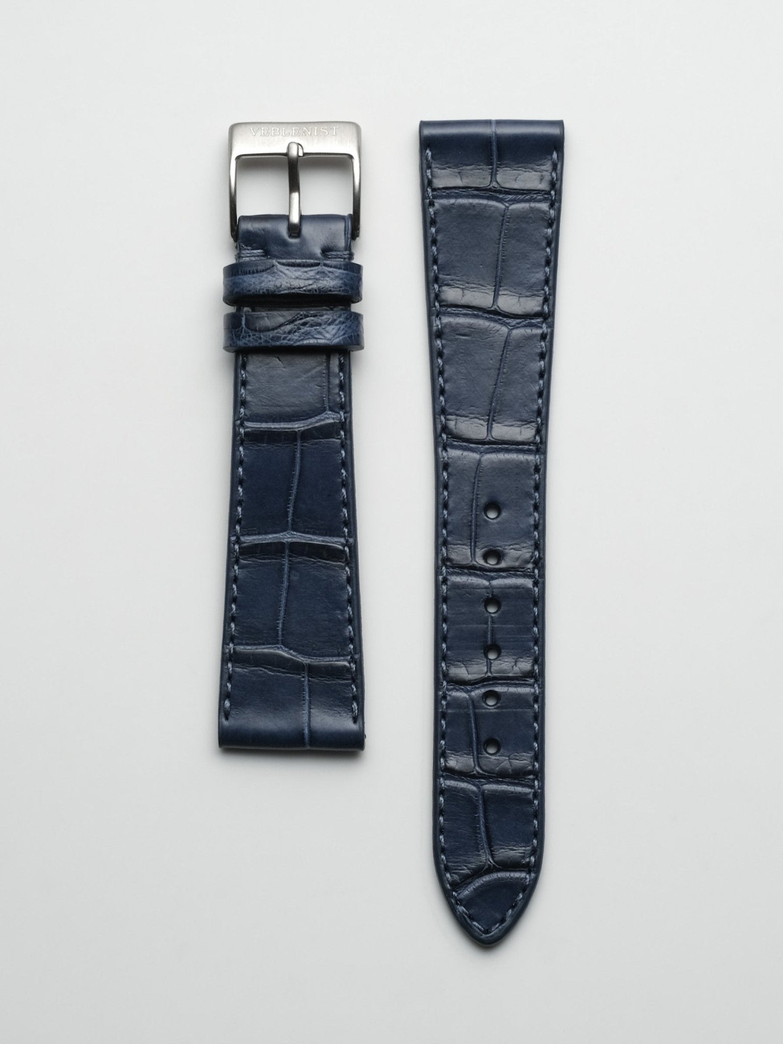 Matte Azure Blue Alligator Leather Watch Strap | Veblenist – VEBLENIST