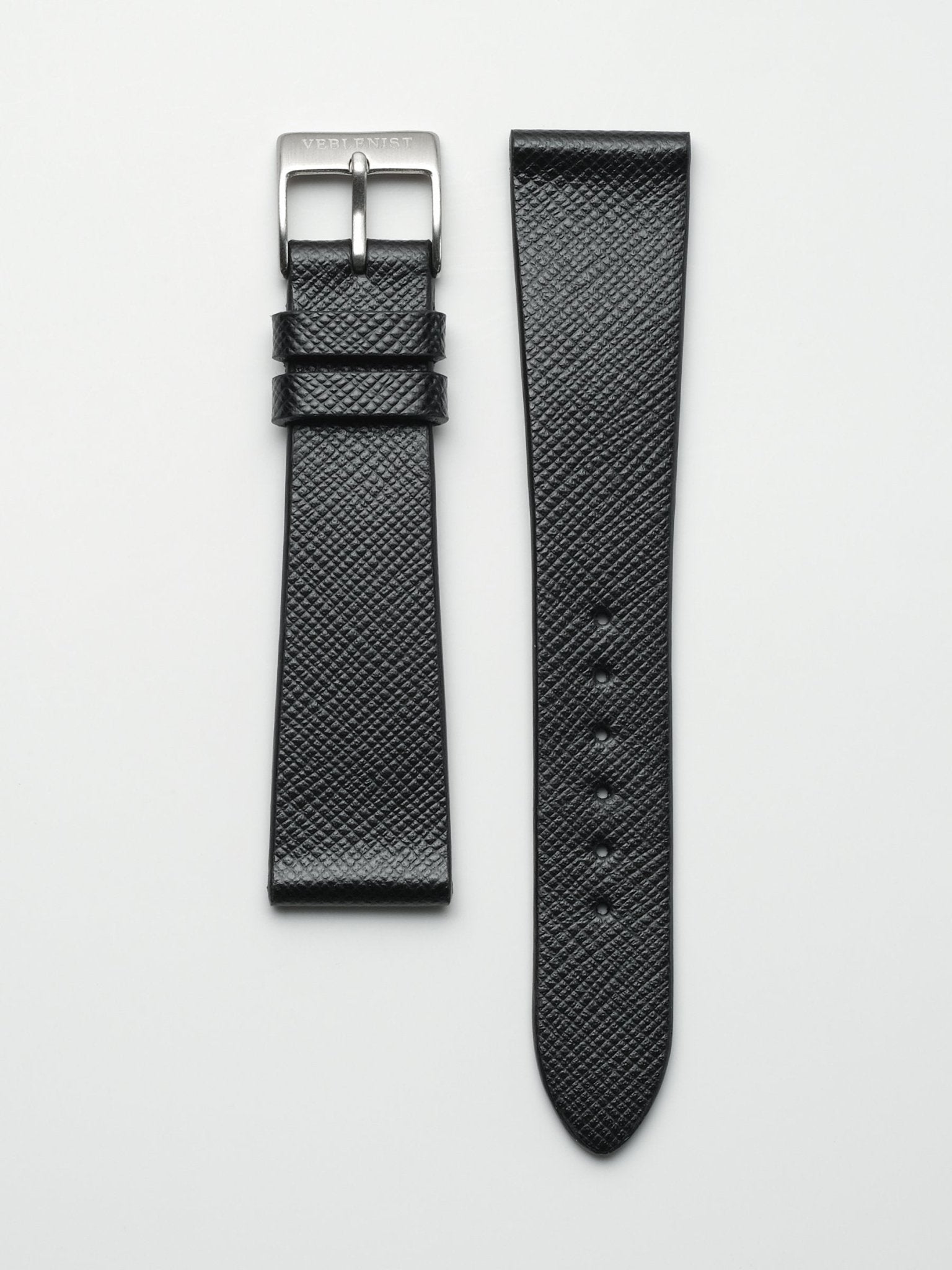 Black Saffiano Leather Watch Strap Veblenist – VEBLENIST