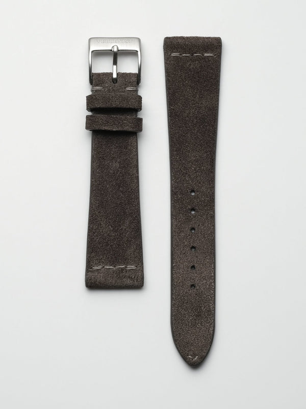 watch strap leather charcoal grey suede