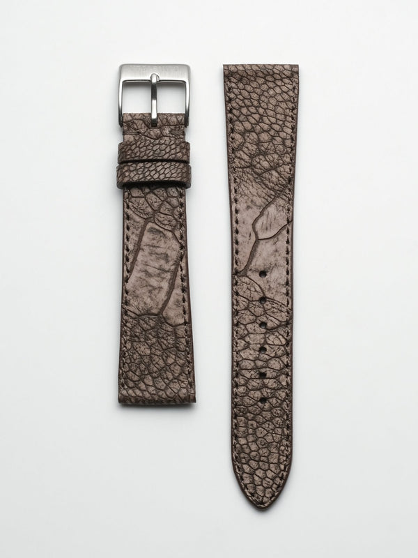 watch strap leather chocolate ostrich