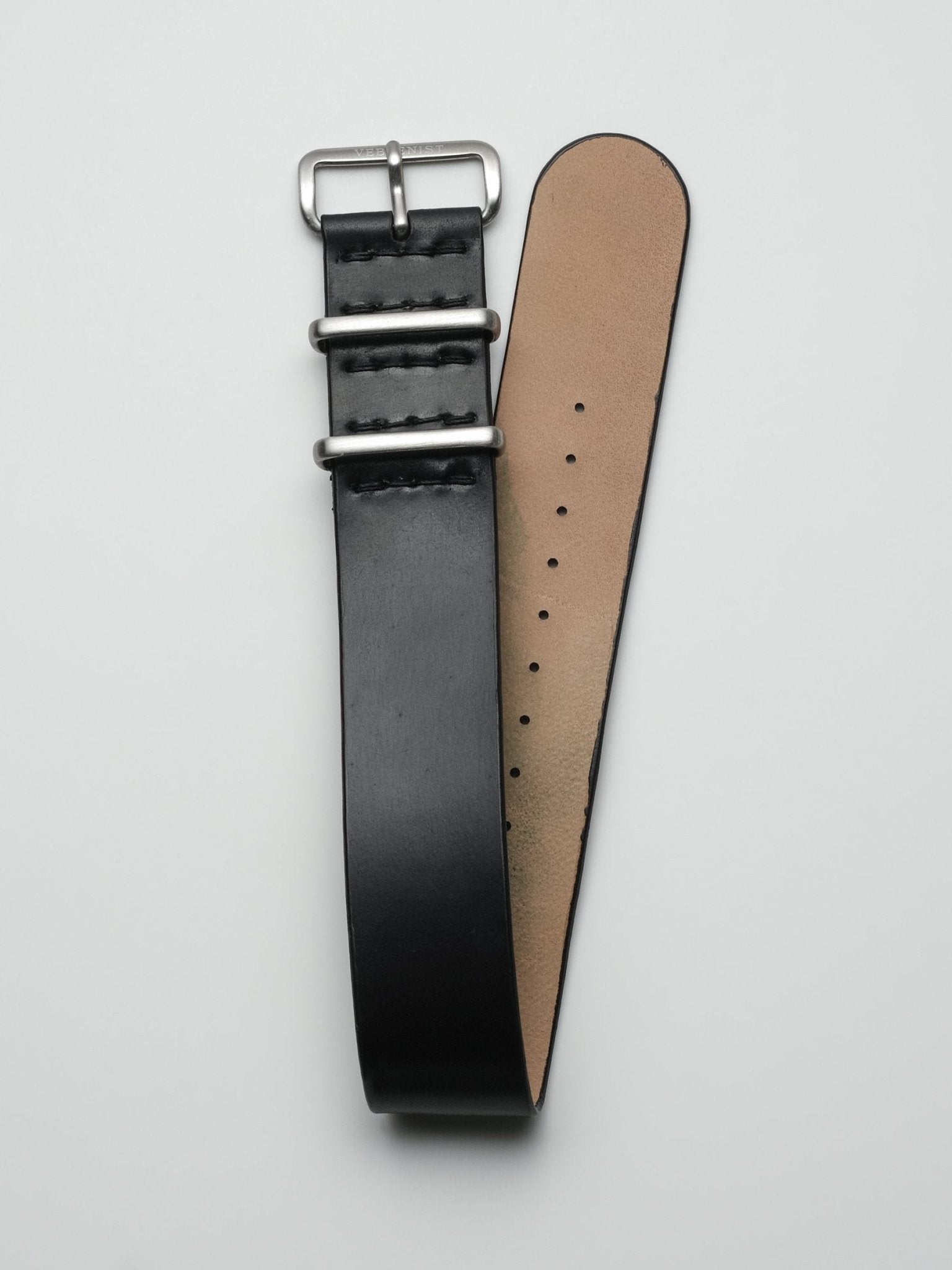 Black Shell Cordovan NATO Single-Piece Leather Watch Strap