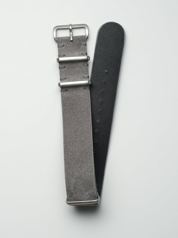 watch strap leather nato slate grey suede