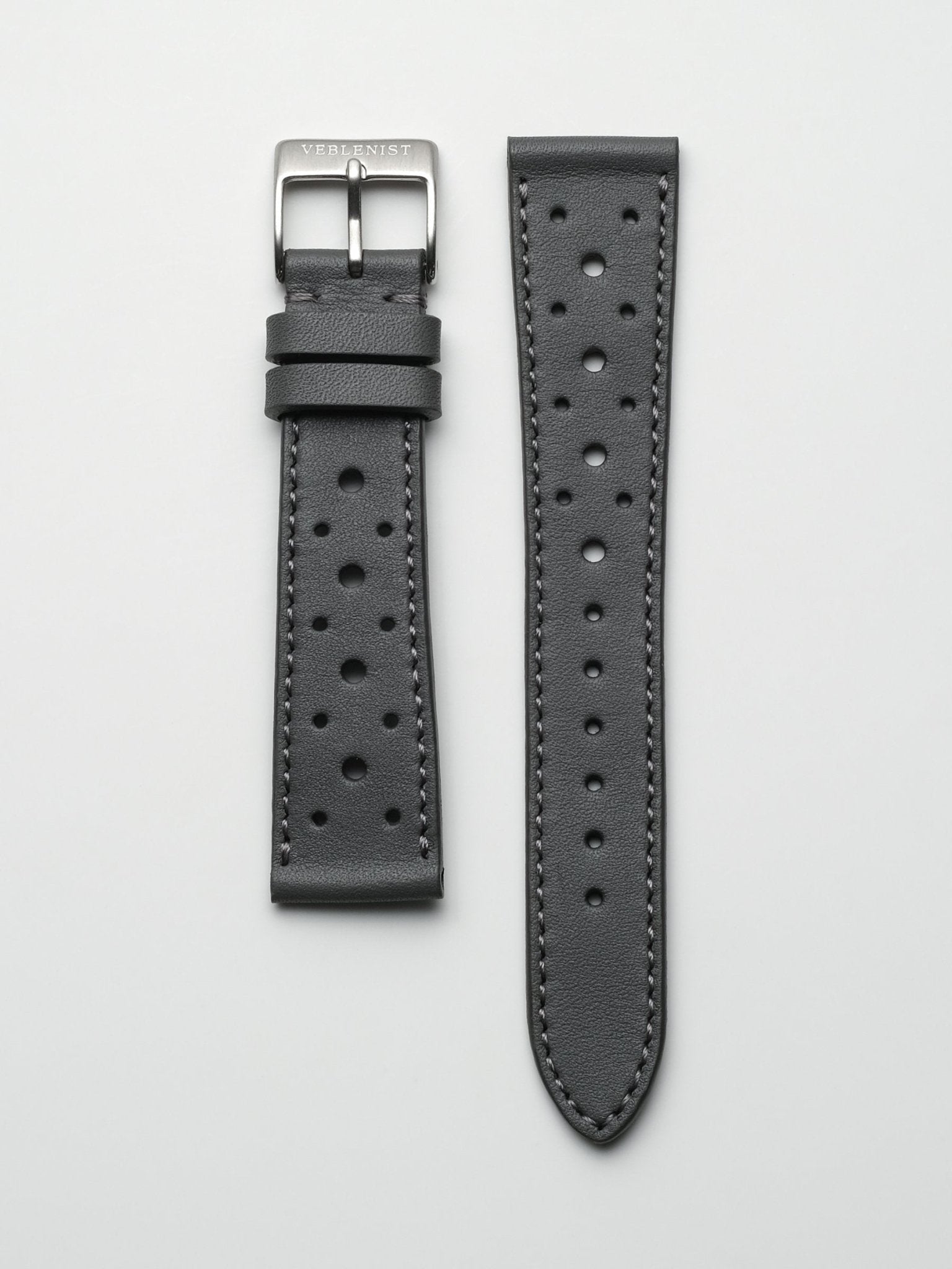 Steel Grey Racing Leather Watch Strap | Veblenist – VEBLENIST