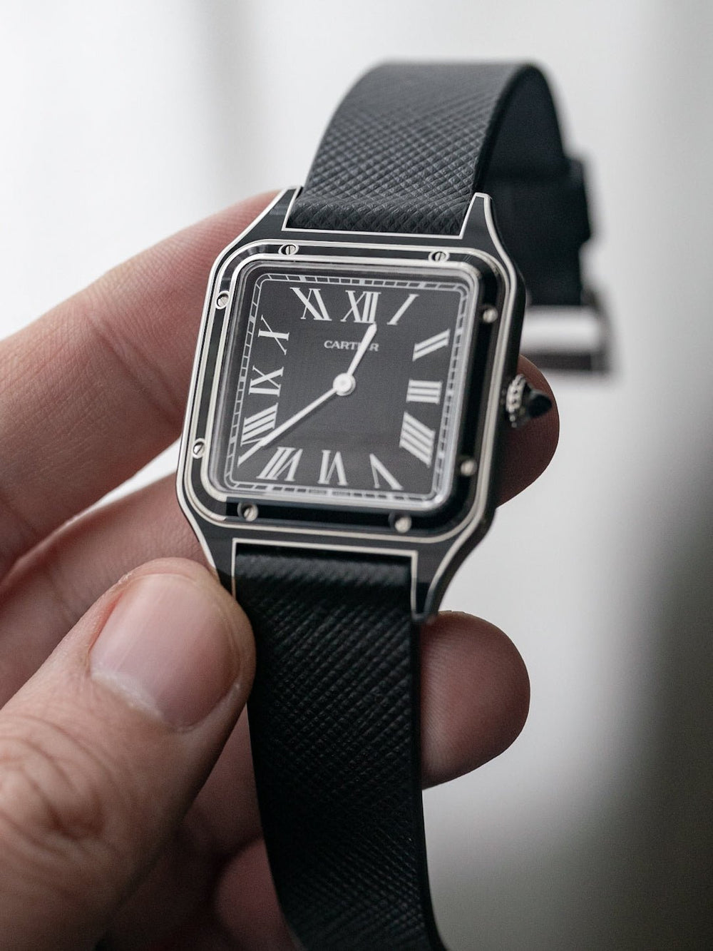 Black Saffiano Leather Watch Strap