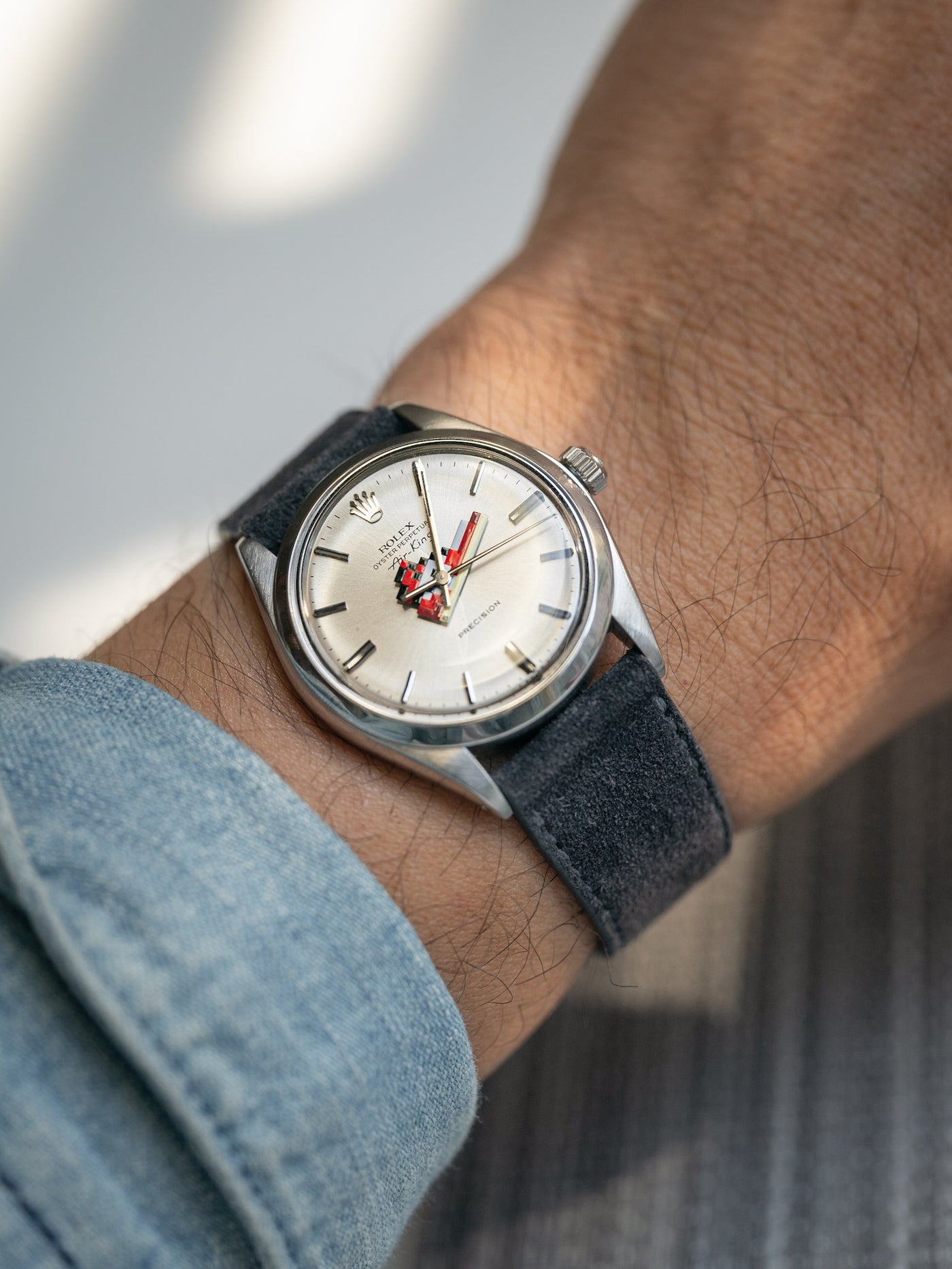 Space Grey Suede Leather Watch Strap | Veblenist – VEBLENIST