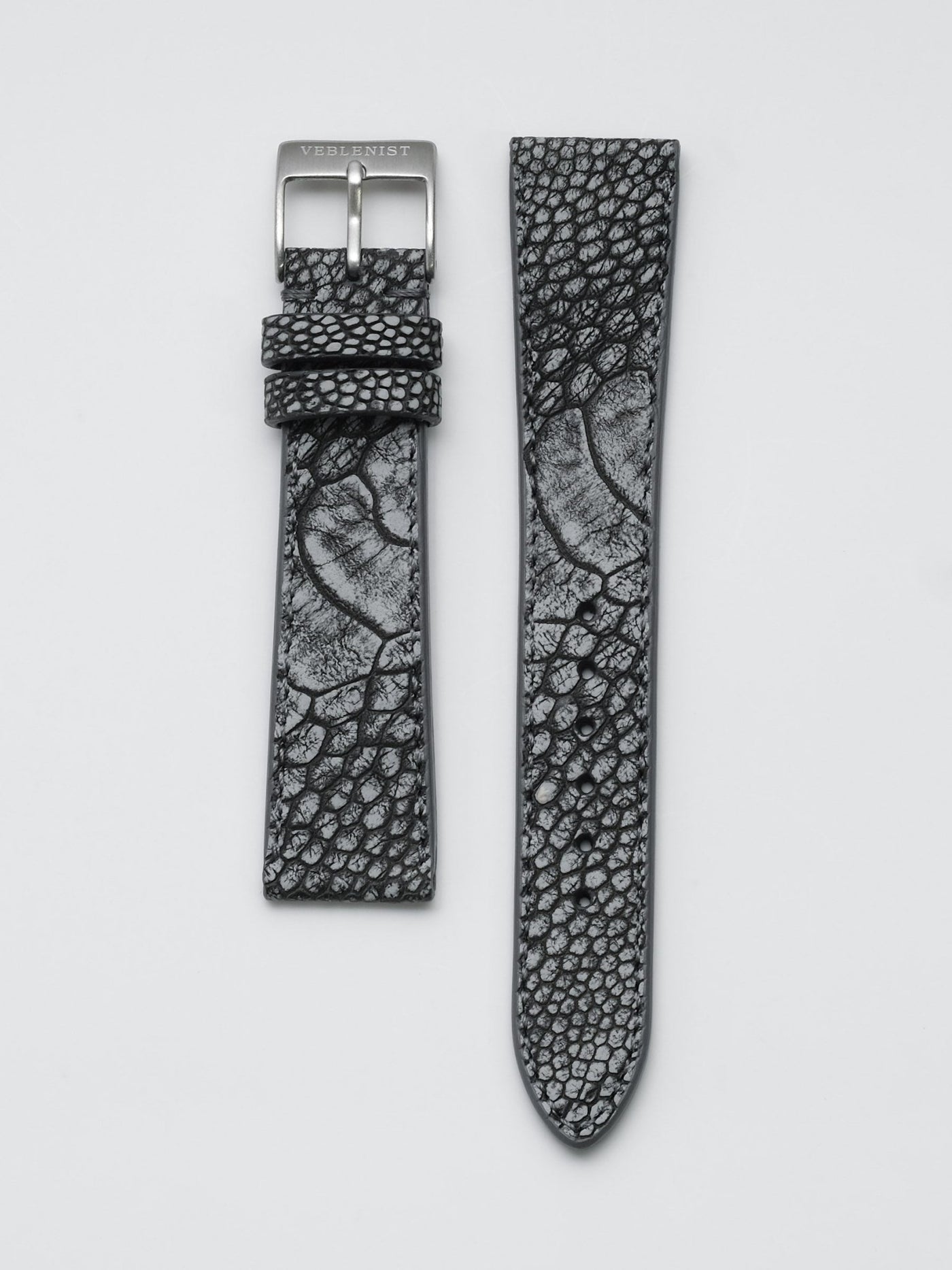 オーストリッチ グレー 24mm-22mm OST-18 Grey Ostrich Leather Watch Strap | Veblenist – VEBLENIST