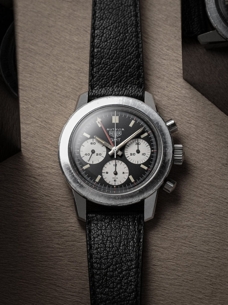 heuer autavia 2446 gmt veblenist watch strap leather nero