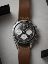 heuer autavia 2446 veblenist watch strap leather unlined bourbon shell cordovan