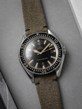 omega seamaster 300 sword hands veblenist watch strap canvas panzer green