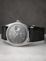 rolex datejust 1603 veblenist watch strap leather onyx ridge suede