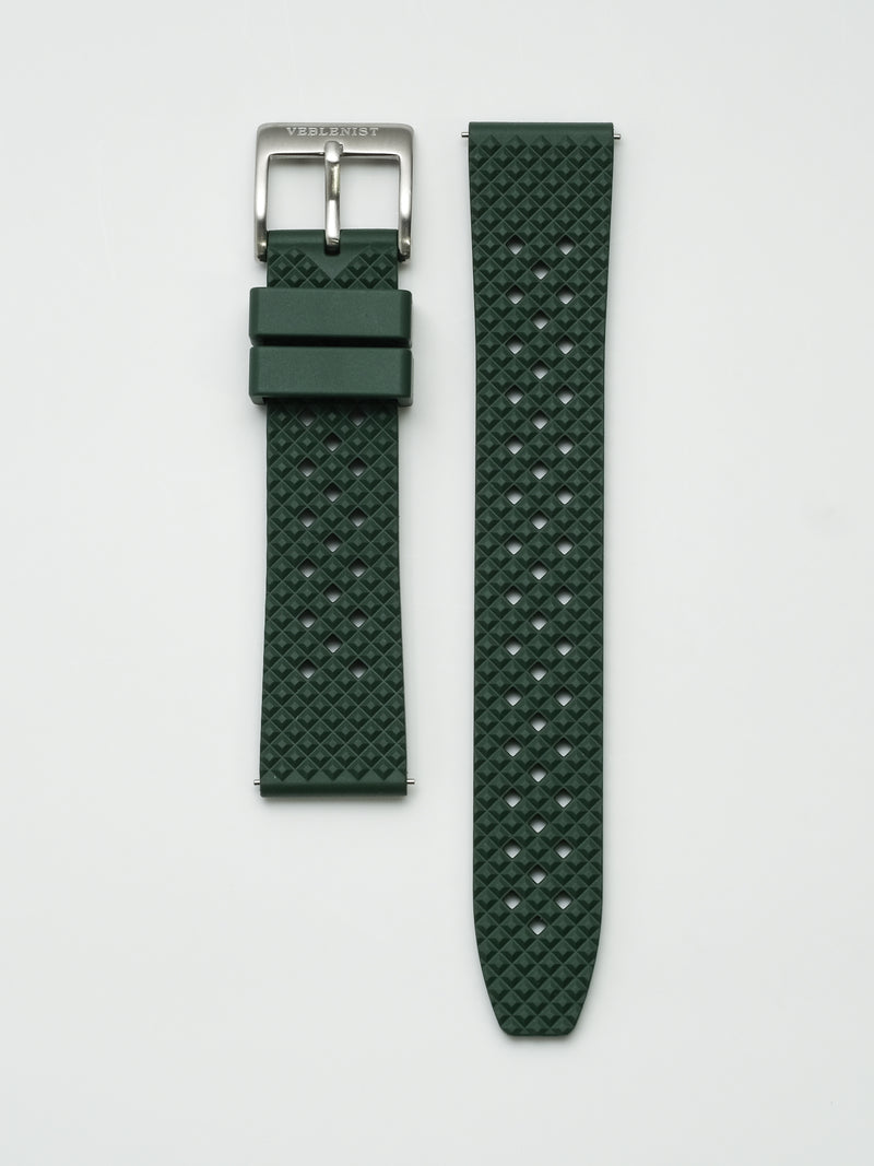 Green Perforated FKM Rubber Strap