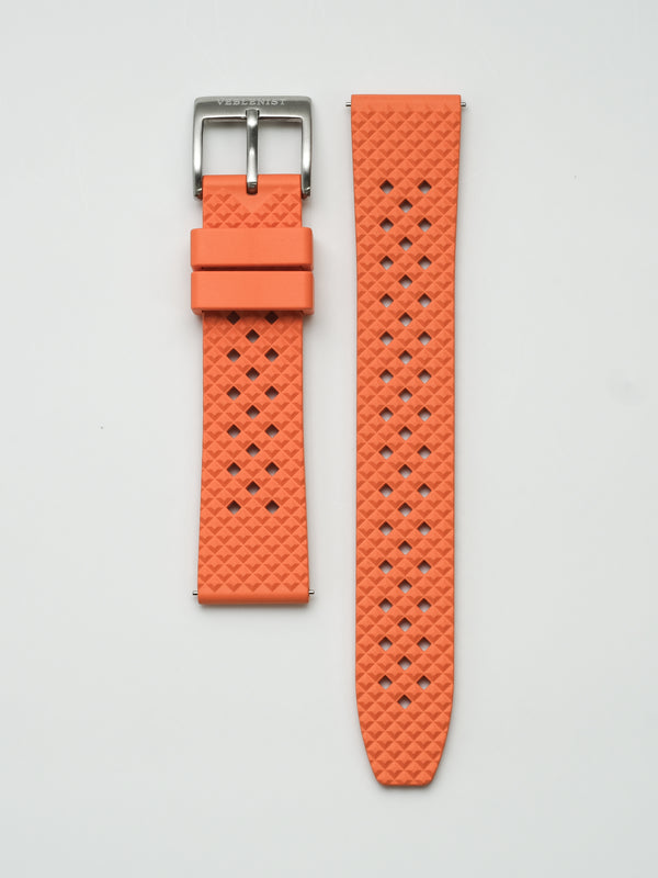 Orange Perforated FKM Rubber Strap