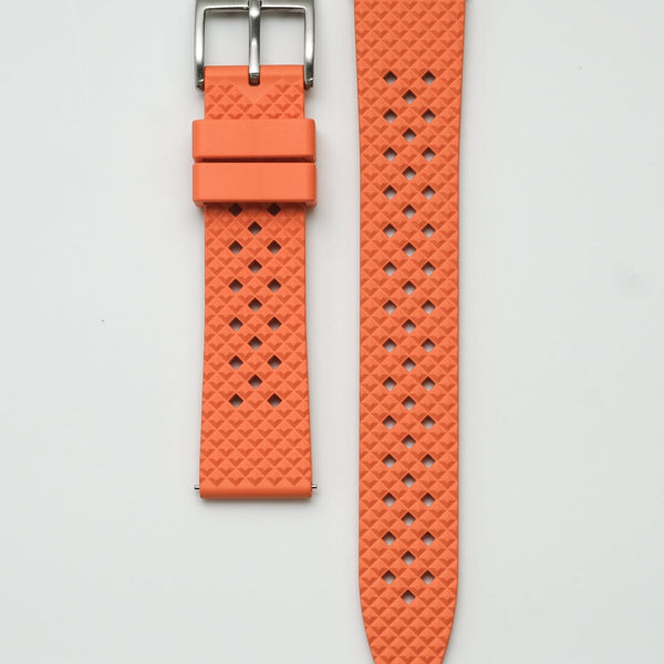 Orange Perforated FKM Rubber Watch Strap – VEBLENIST