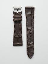 watch strap leather bistre brown alligator