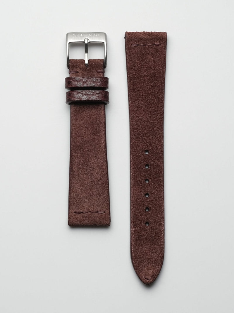 watch strap leather burgundy suede