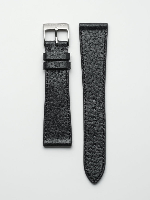 watch strap leather jet black