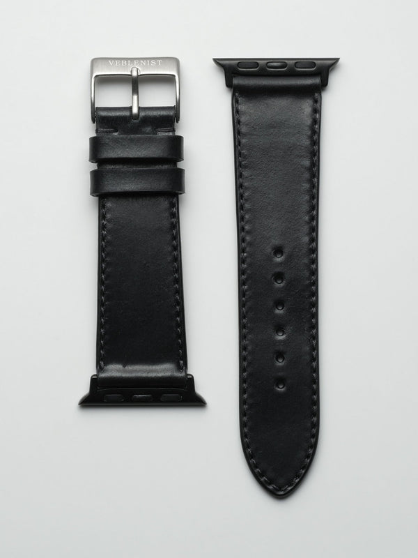 apple watch strap leather black shell cordovan