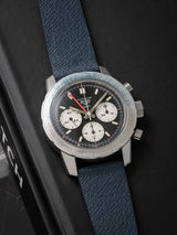 heuer autavia 2446 gmt veblenist watch strap leather navy blue saffiano