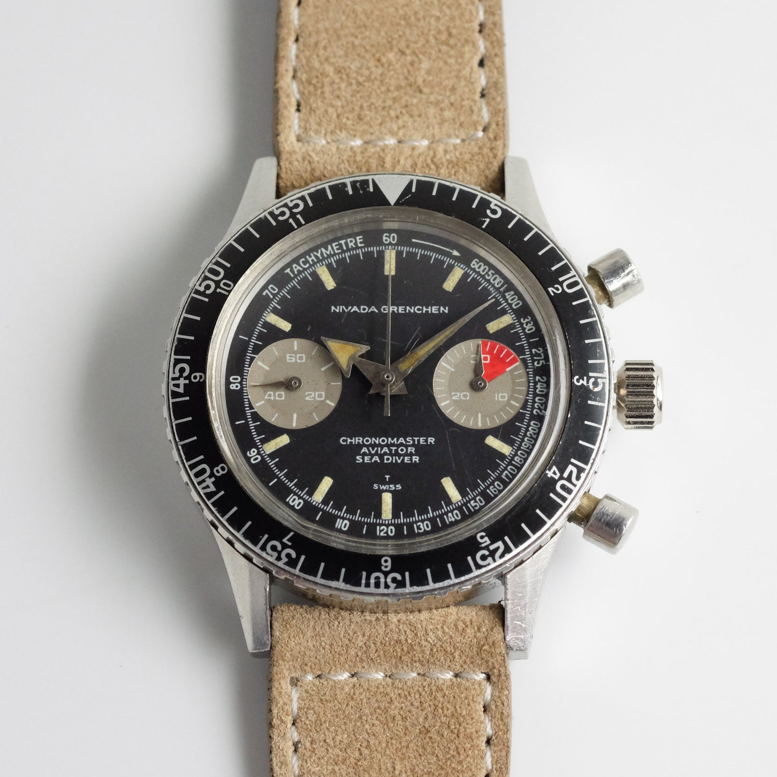 Nivada Grenchen Chronomaster Aviator Sea Diver with Grey Subdials