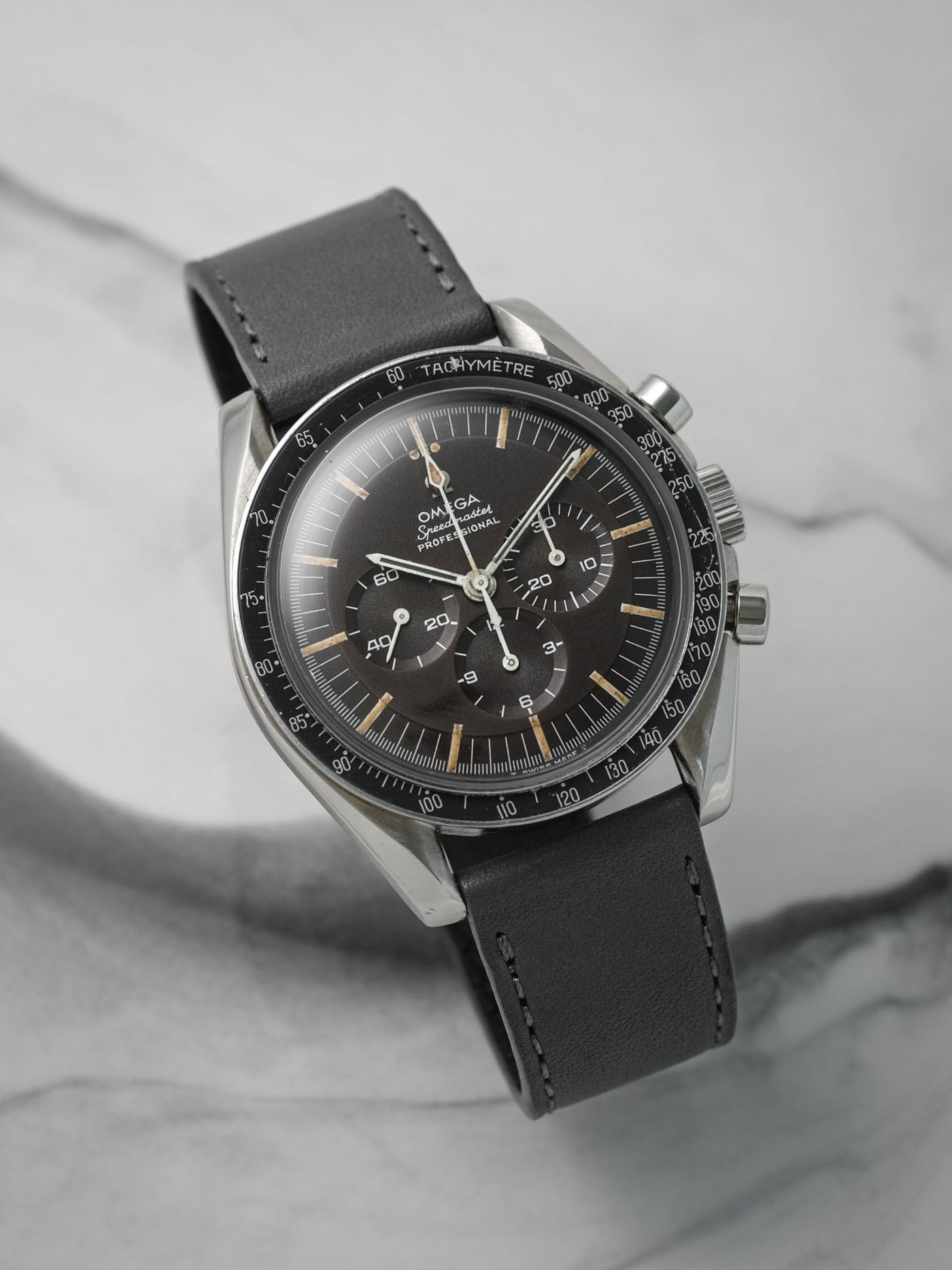 Steel Grey Calfskin Leather Watch Strap | Veblenist – VEBLENIST