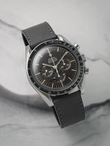 omega speedmaster 105012 veblenist watch strap leather steel grey calfskin