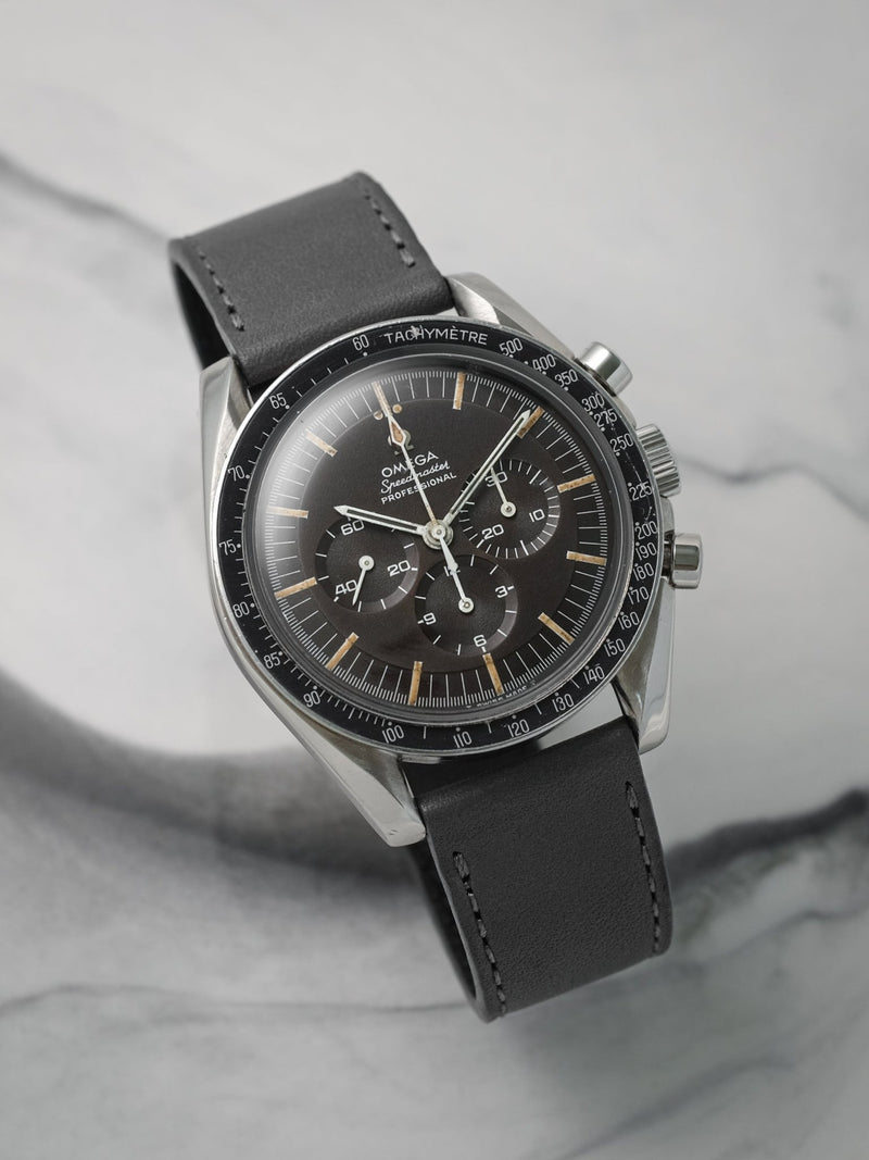 omega speedmaster 105012 veblenist watch strap leather steel grey calfskin