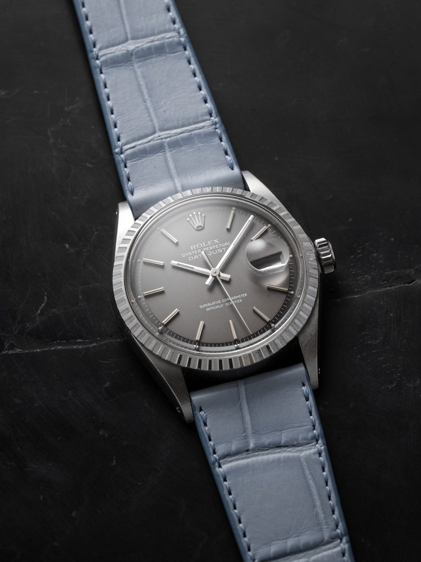 Matte Ascent Blue Alligator Leather Watch Strap | Veblenist