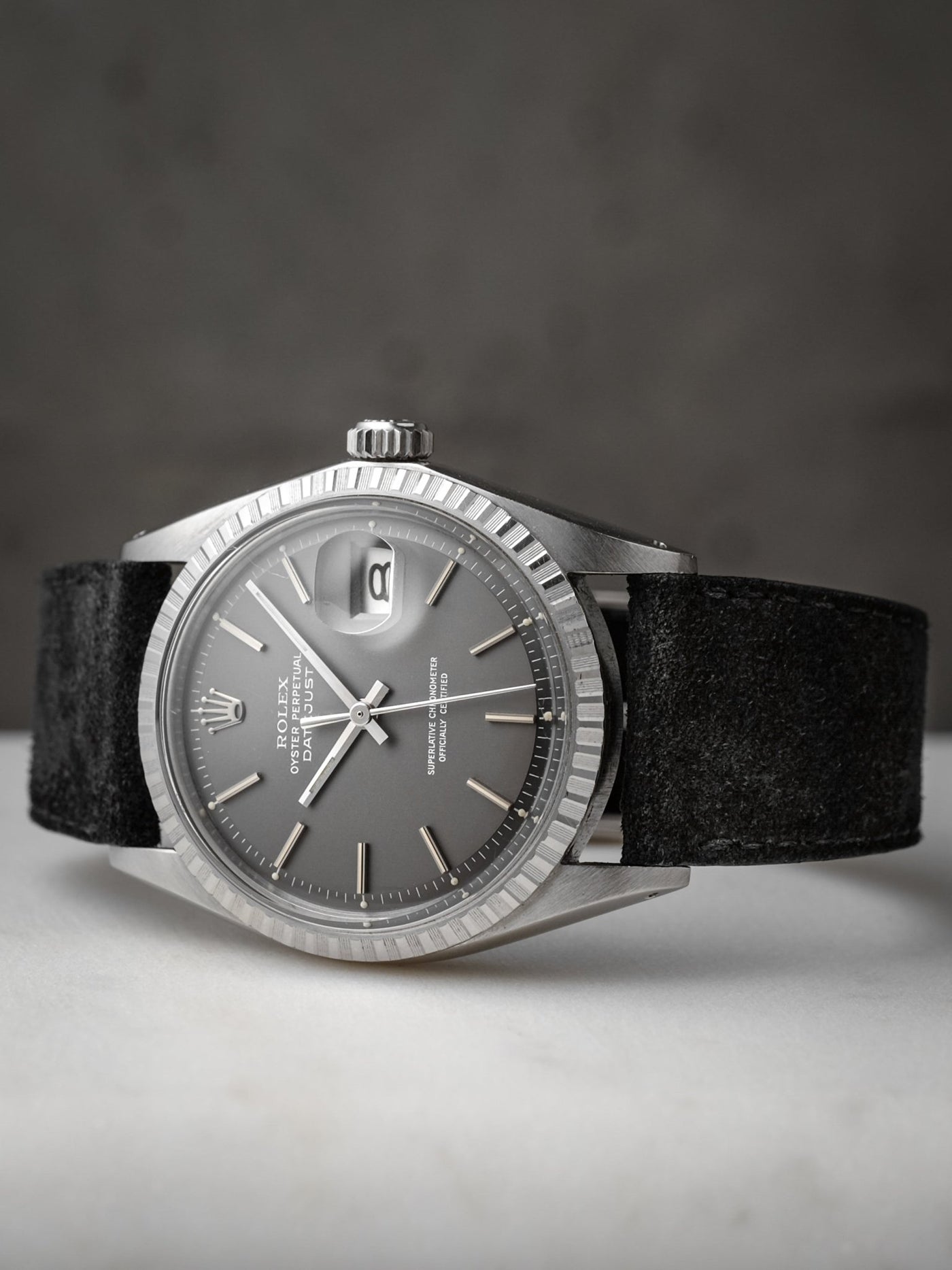 Noir Suede Leather Watch Strap | Veblenist – VEBLENIST display picture 1