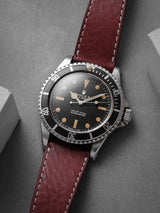 rolex submariner 5513 pumpkin veblenist watch strap leather carmine