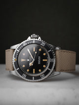rolex submariner 5513 pumpkin veblenist watch strap leather khaki textured calfskin