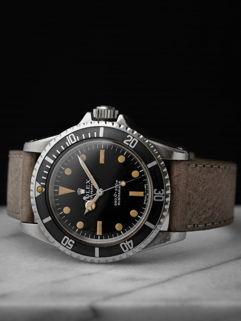 rolex submariner 5513 pumpkin veblenist watch strap leather roka