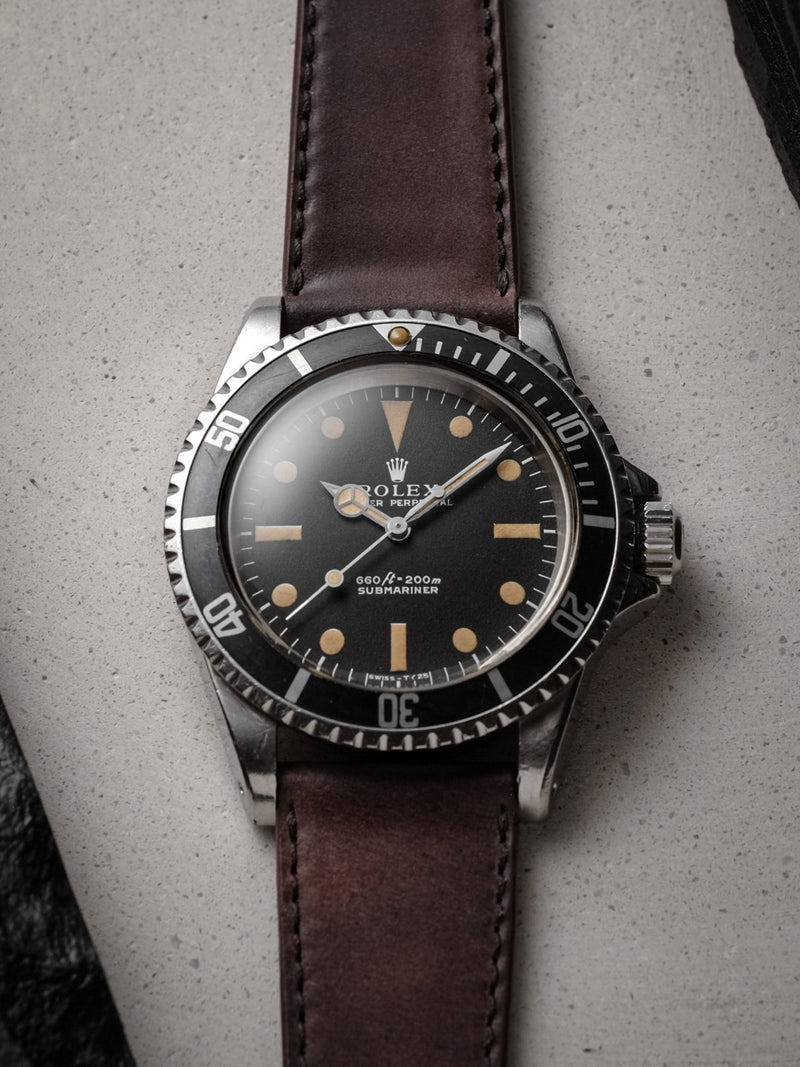 rolex submariner 5513 pumpkin veblenist watch strap leather sedona shell cordovan