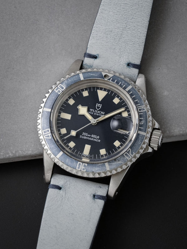 tudor submariner 94110 snowflake veblenist watch strap leather bleu