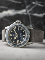 tudor submariner 94110 snowflake veblenist watch strap leather slate grey suede