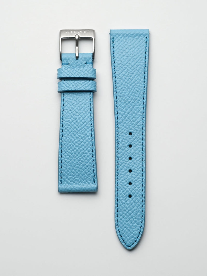 watch strap leather aquamarine textured calfskin