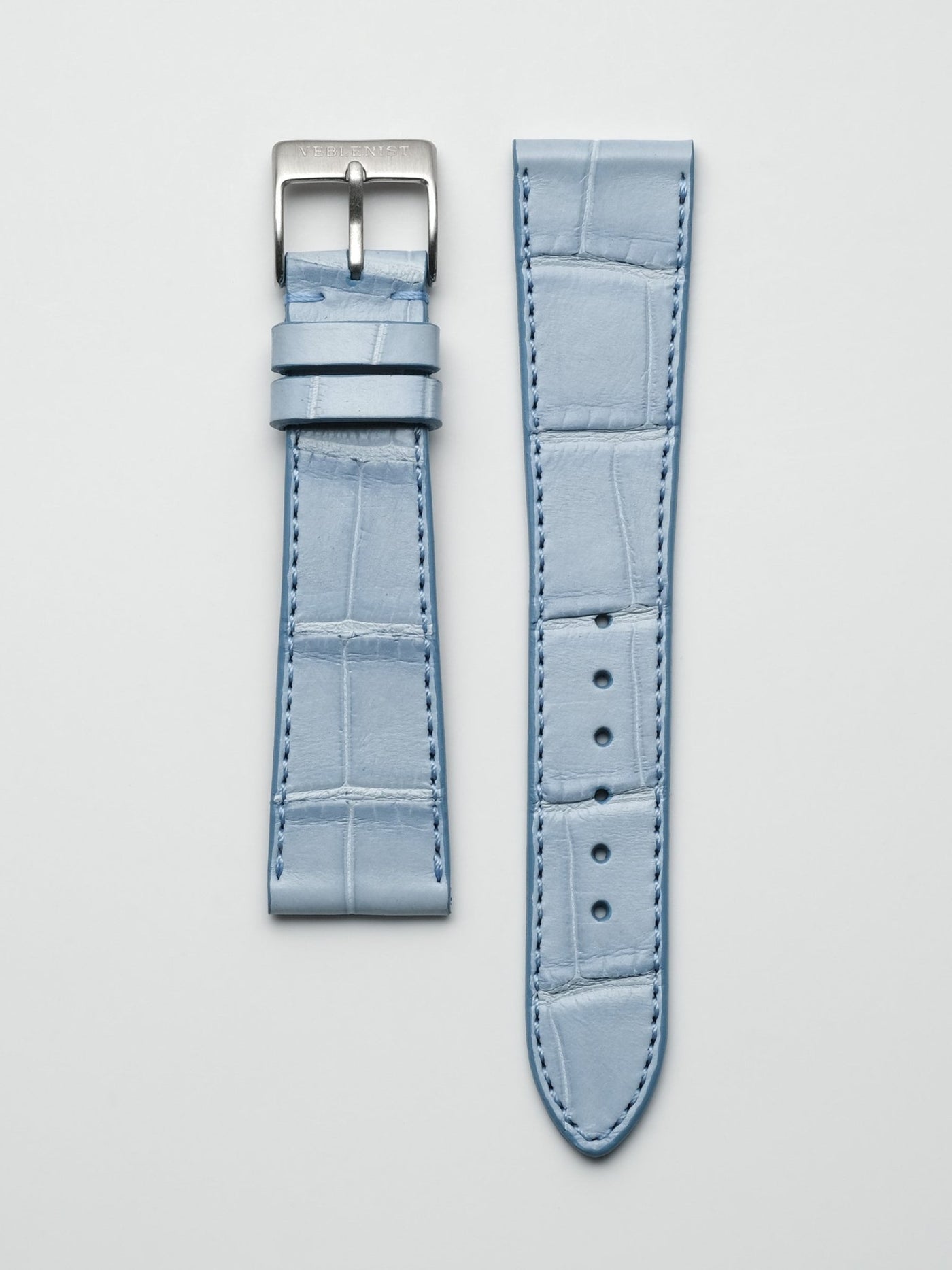 Matte Ascent Blue Alligator Leather Watch Strap | Veblenist