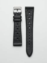 watch strap leather black racing