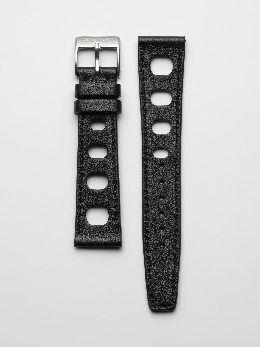 Black Rallye Leather Watch Strap | Veblenist – VEBLENIST