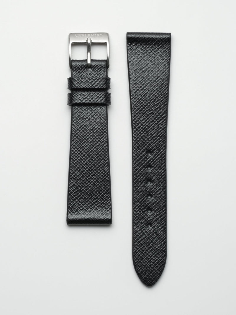 watch strap leather black saffiano