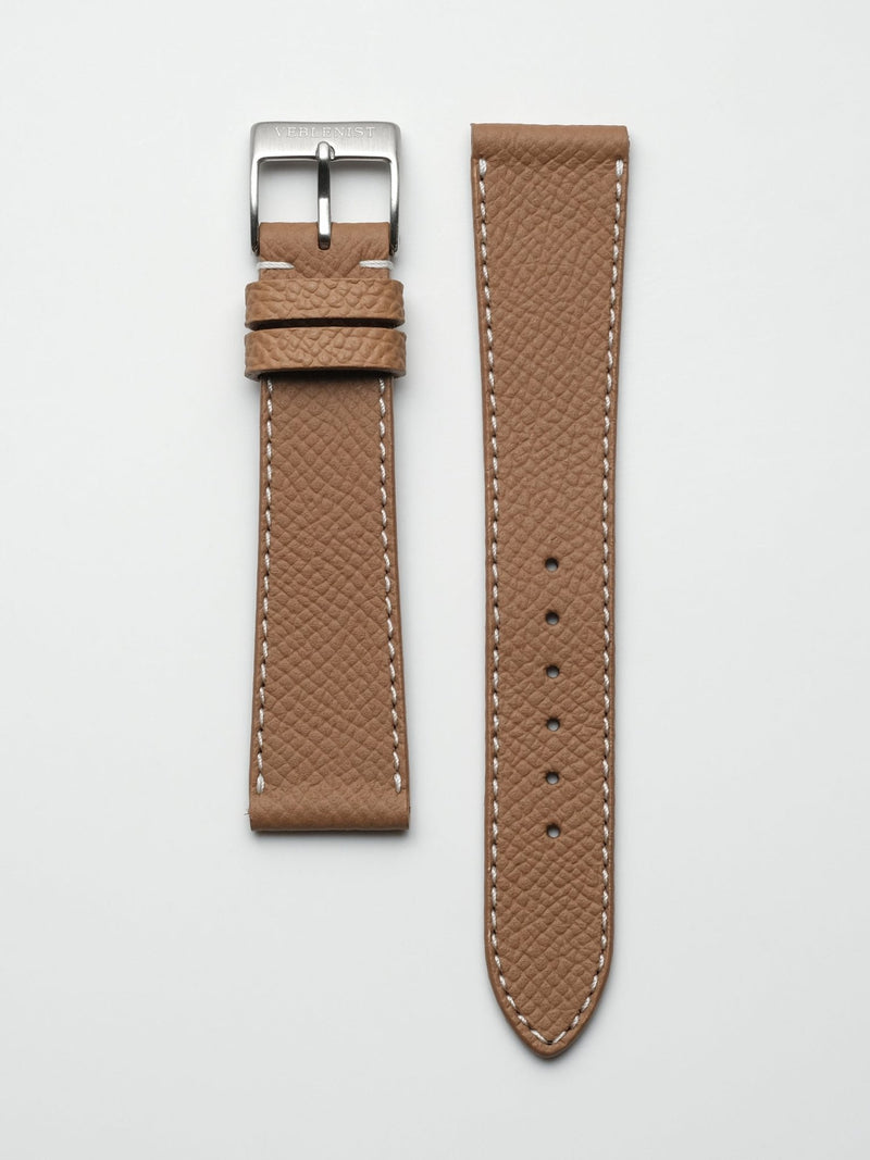 watch strap leather brown textured calfskin