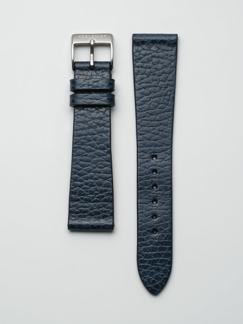 watch strap leather bureau blue pebbled