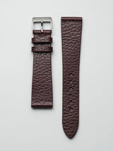 watch strap leather burgundy pebbled