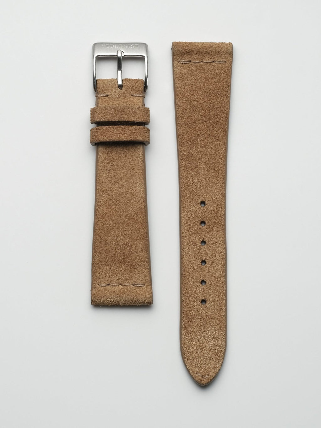 Leather Watch Strap 21mm - Regular Length - Caramel Suede