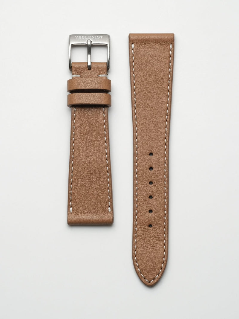watch strap leather caso brown calfskin