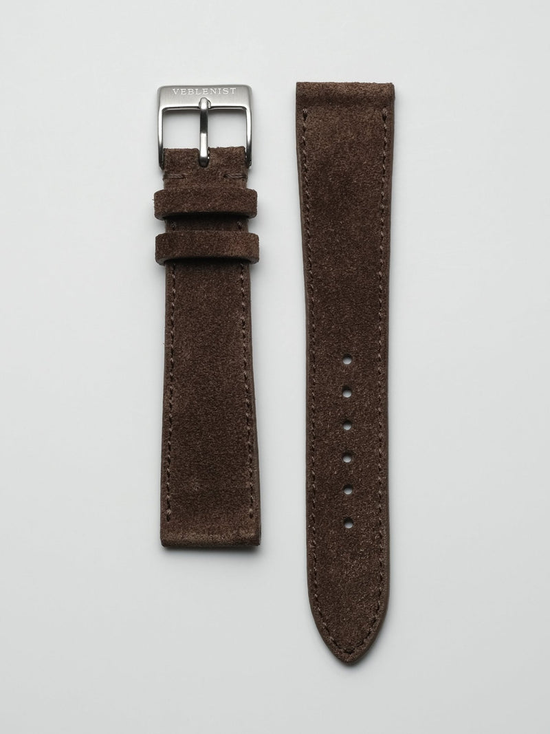 watch strap leather chocolate suede