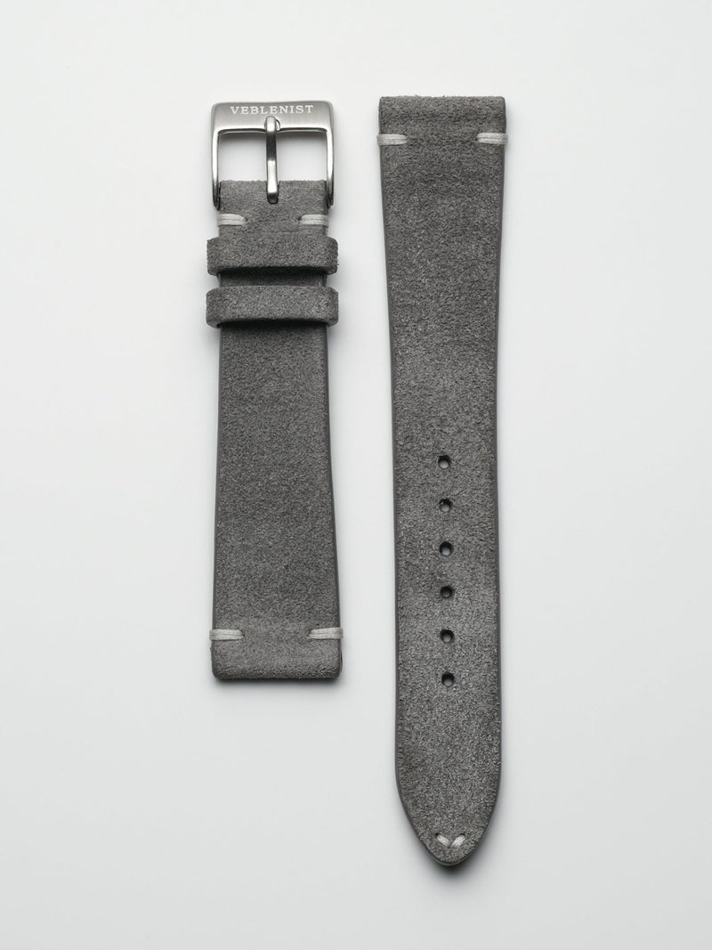 watch strap leather concrete grey suede