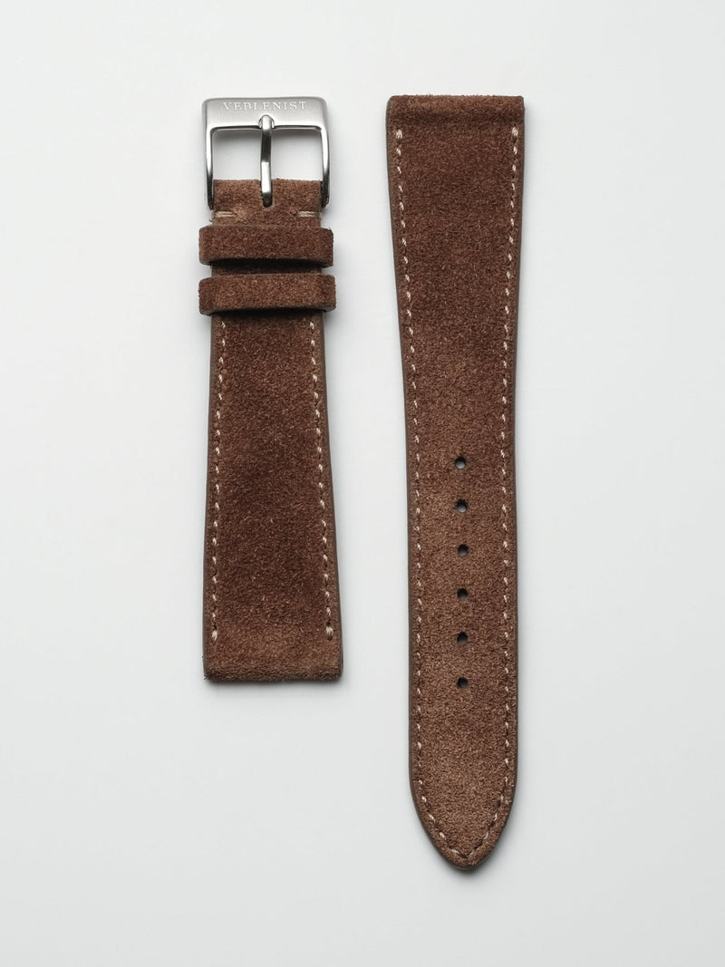 watch strap leather flaxen brown suede